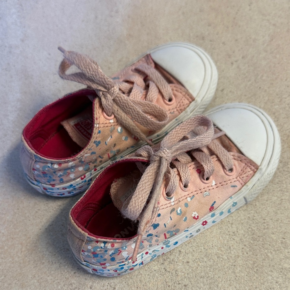 Converse Toddler Pink Floral Sneakers